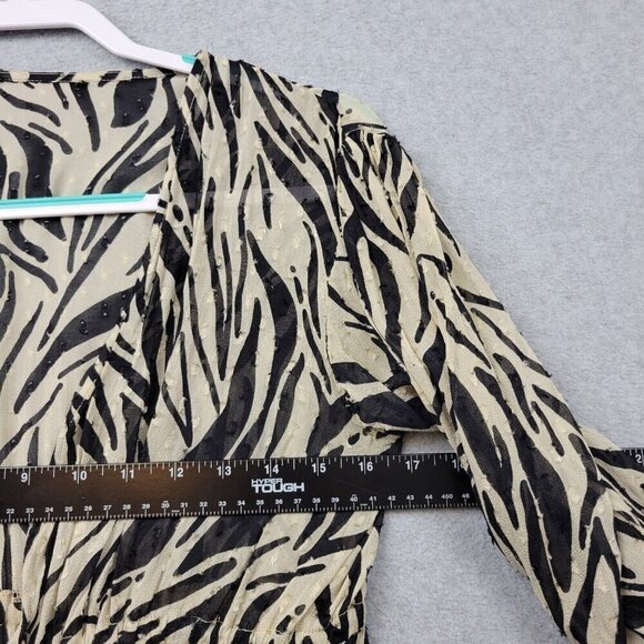 Womens Zebra Print Duster Size Small Tassle Tie‎ Beaded Animal Print Beac… - Picture 6 of 10